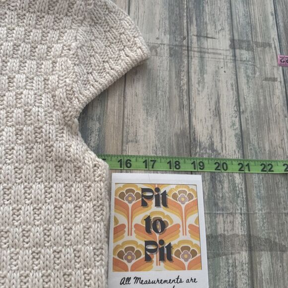 Cream Chunky Knit Cowl Neck Sweater Women’s Small Soft Pullover Fall Cozy - Picture 11 of 12